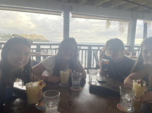 three girls with virgin pina coladas